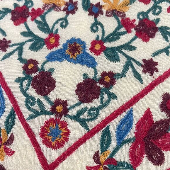 Umgee Boho Floral Embroidered Mini Dress Size M Cream Multi Bell Sleeve NWOT - Picture 4 of 15